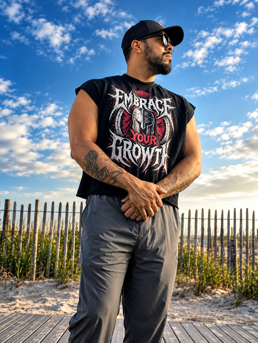E.Y.G | Red | French Terry Boxy Tank Top