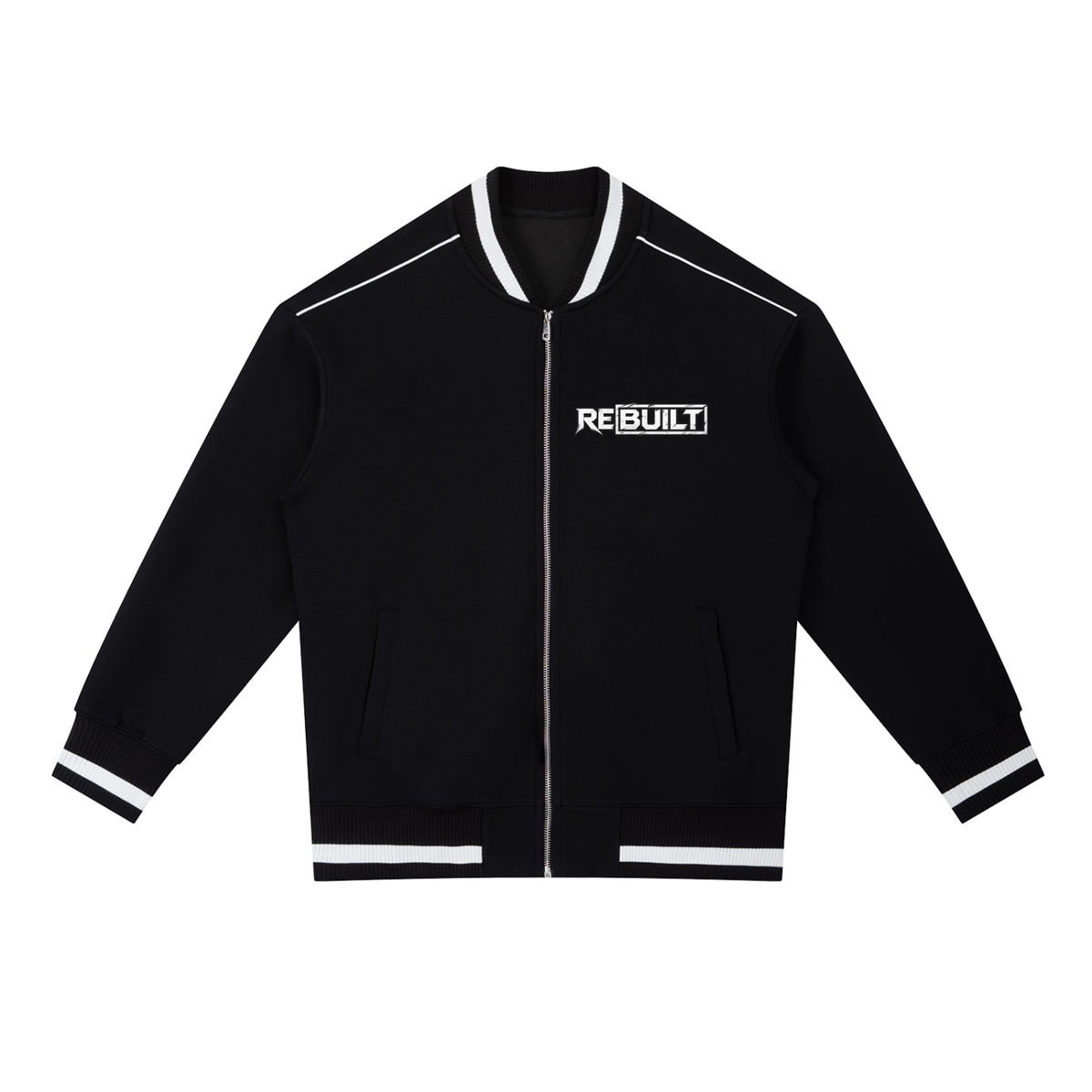 Rebuilt | Contrast Piping Zip Bomber Jacket
