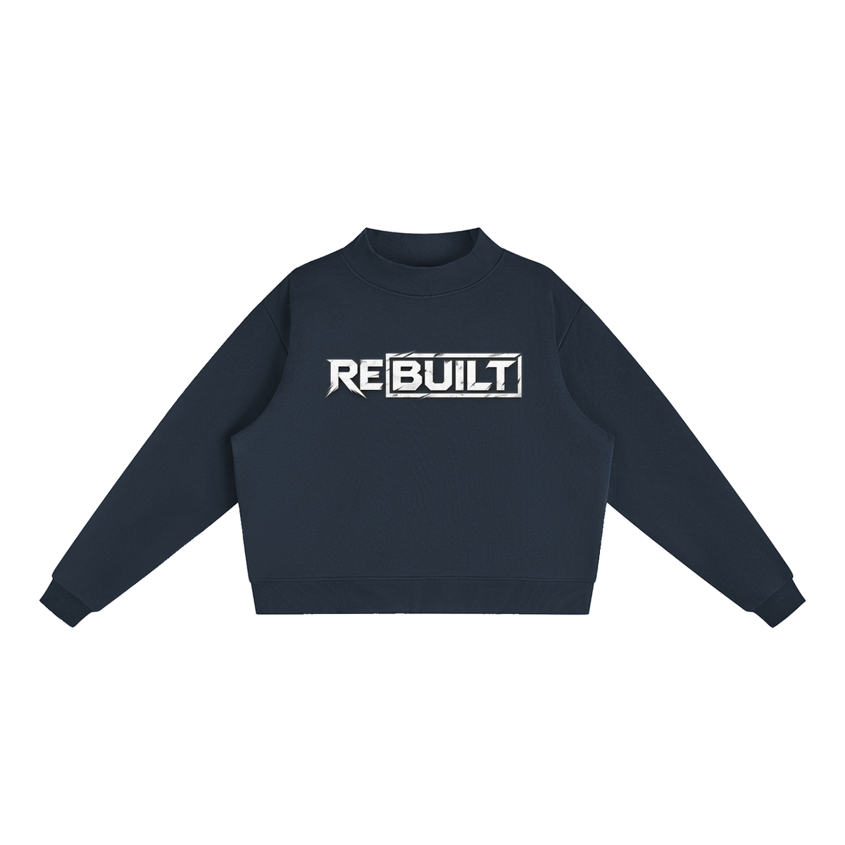 Rebuilt | Womens | Essential Fleece Mock-Neck Crew Sweatshirt