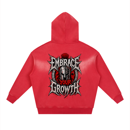 Rebuilt | Red E.Y.G |Sunfade Two-way Zipper Boxy Fleece Hoodie