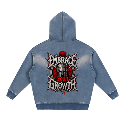 Rebuilt | Red E.Y.G |Sunfade Two-way Zipper Boxy Fleece Hoodie