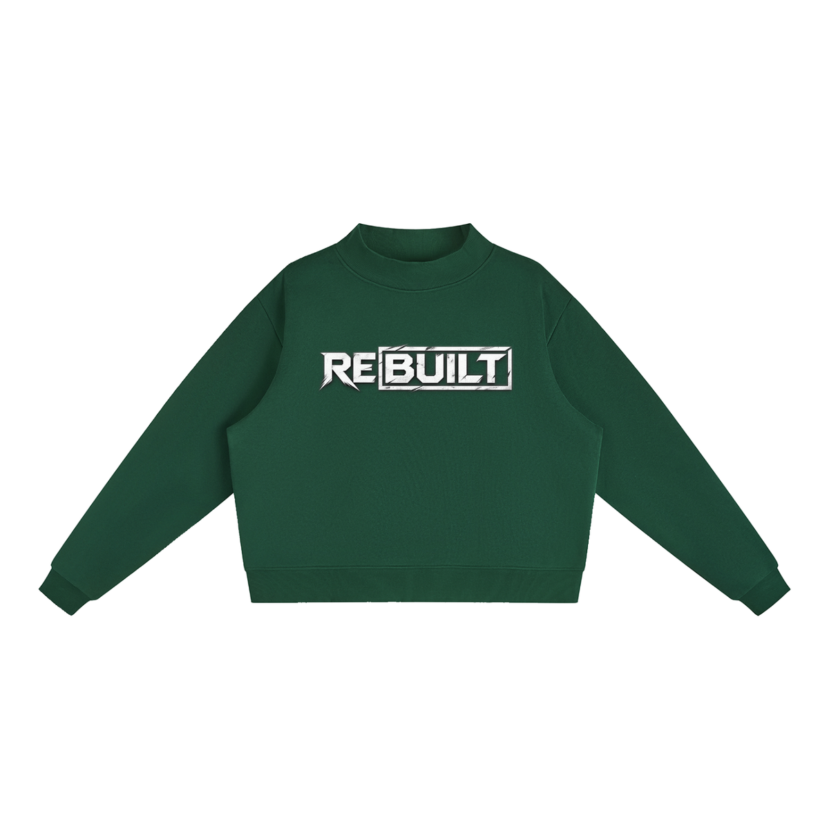 Rebuilt | Womens | Essential Fleece Mock-Neck Crew Sweatshirt