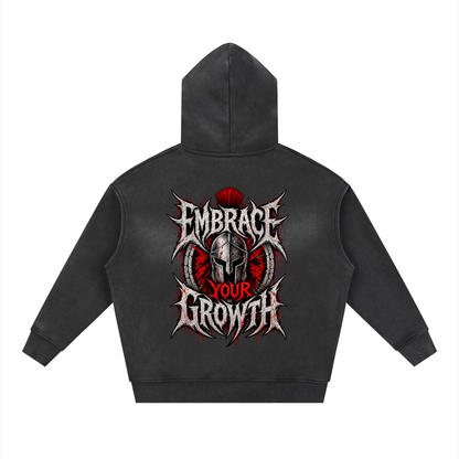 Rebuilt | Red E.Y.G |Sunfade Two-way Zipper Boxy Fleece Hoodie